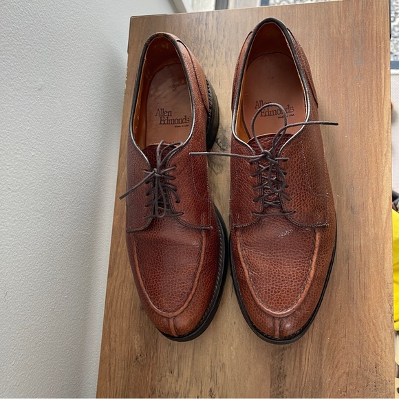 Allen Edmonds Canton Tan Pebble Oxfords USA Mens 9.5 D - Picture 12 of 13